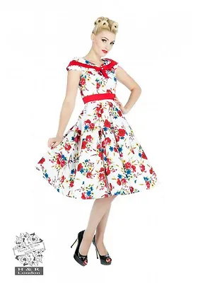 H&R LONDON DARLING FLORAL COCKTAIL 50s PINUP RETRO VINTAGE PUNK PROM PARTY DRESS • $49.99