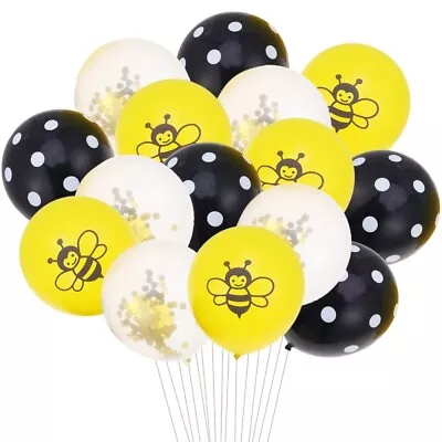15PCS Bee Balloons Set Baby Birthday Party Decoration Supplies • £7.99