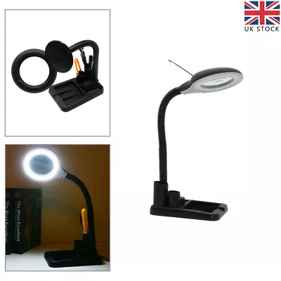 5x/10x Magnifier Magnifying Glass Light Desk Lamp With 40 LED Lights Salon Nail • £14.17