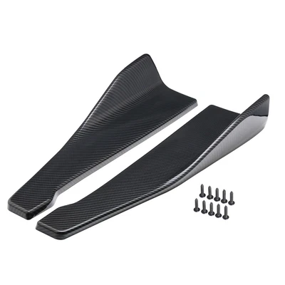 $39.89 • Buy 2pc 3D Carbon Fiber Car Rear Bumper Diffuser Anti Scratch Car Spoiler Lip Canard