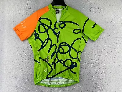 Verge Cycling Jersey Mens Large Green Orange Ride The Rockies Colorado Poly • $18.69