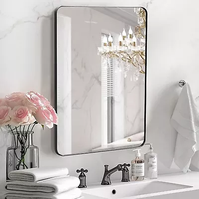 Wall Mirror For Bathroom 22 X 30 Metal Framed Rounded Rectangle Mirror • $19.25