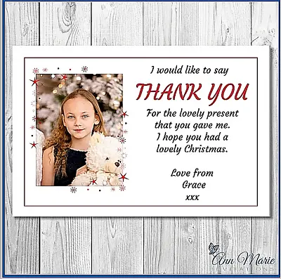 £5.97 • Buy 10 X THANK YOU PERSONALISED STAR PHOTO CHRISTMAS FOR MY GIFTS CARD ENVELOPES