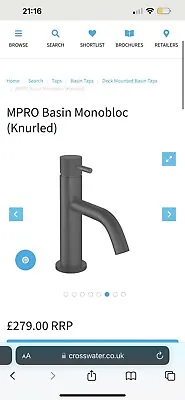 Crosswater MPRO Basin Mixer Tap Knurled Handle Matt Black PRO110DNM_K • £139