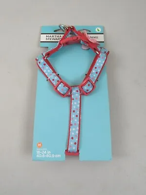 Martha Steward Pets Step-In Dog Harness Pink Red White Blue Polka Dots Medium • $13.16