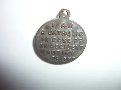 Vintage Creed I Am A Catholic Please Call A Priest Charm Pendant St. Christopher • $7.99