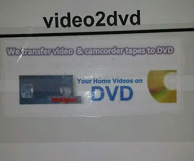 VHS TAPE TO DVD TRANSFER SERVICE (We Convert  VHS  MINI DV 8MM Hi8 To DVD) • £7.99