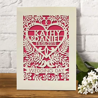 Personalised Wedding Day Card Congratulations On Your Wedding Day Handmade UK • £3.99