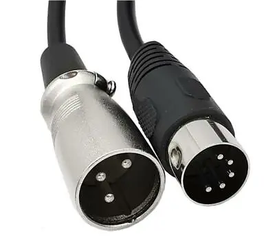 5-Pin Din Male To XLR 3 Pin Male Audio Cable For Musical Instruments 0.5m • £8.95