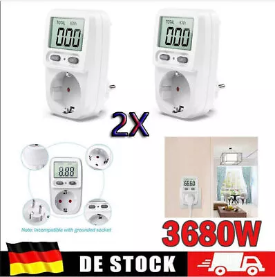 2X Energy Cost Meter Power Consumption Meter 3680W 1.9  LCD Display White • $30.17