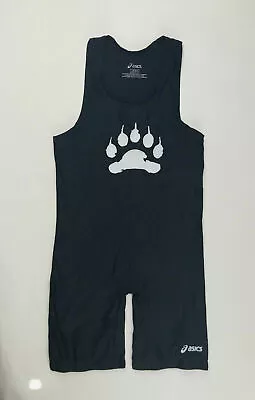 New Asics Men's Medium Solid Modified Wrestling Paw Singlet Black $36 JT200 • $18.70