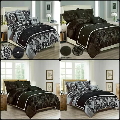 New Luxury Damask Duvet Cover Bedding Set Pillowcase Size Double King S-K Size  • £22.50