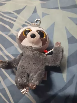 TY Beanie Boo Clip On Dangler Grey Sloth • $6