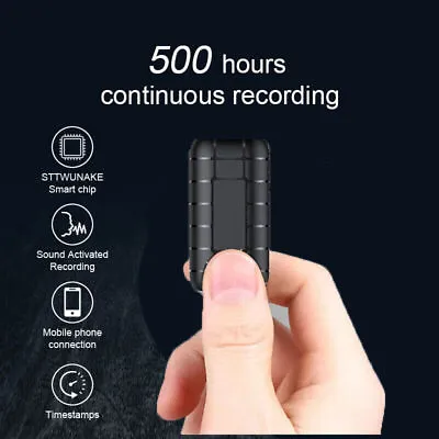 500 Hrs Mini Voice Activated Recorder Digital Audio Magnetic 64GB MP3 Player • $8.54