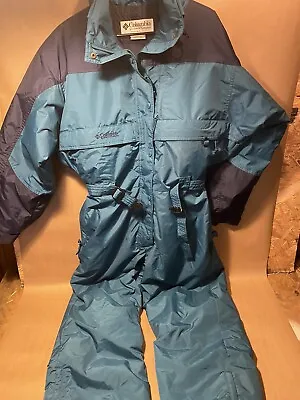 $35 • Buy Women’s Large Columbia Full Body Snow Suit Turquoise/green And Navy