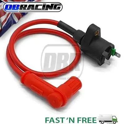 Red Racing Ignition Coil HT Lead 50cc 110cc 125cc 140cc Motorcycle Pit Dirt Bike • £10.79