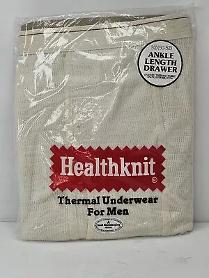 Vintage Healthknit Thermal Underwear 3 XL 50 52 Big Tall Ankle Drawer NOS Sealed • $17.88