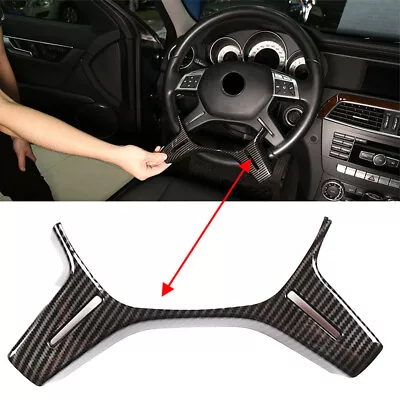 Carbon Fiber Steering Wheel Trim Cover For Mercedes Benz ML W166 GL X166 2012-15 • $25.78