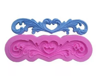 £5.50 • Buy Baroque Scroll Relief Silicone Mould European Frame Cake Fondant Border Molds