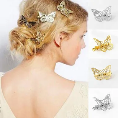 Left Hair Clip Hair Accessories Butterfly Hair Clip Metal Hairpin Beautiful Girl • $0.72