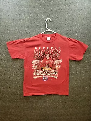 Vintage Detroit Red Wings 1997 Western Conference Champions T-shirt Size Medium • $28.49