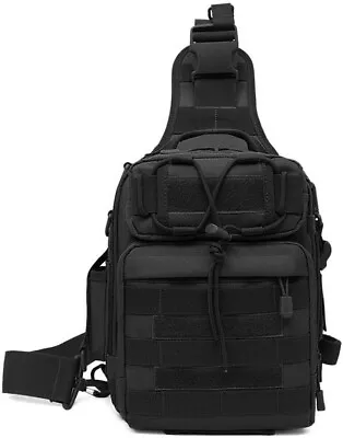 Outdoor Tactical Sling Bag Military MOLLE Crossbody Pack Chest Shoulder Backpack • £18