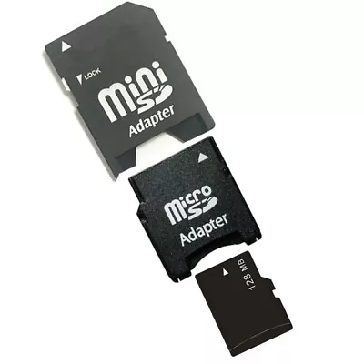 128MB TF Micro SD Card+TF Card To MiniSD Card Adapter+Mini SD Card To SD Adapter • $14.99