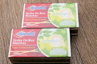 $9.99 • Buy Diamond Strike On Box Large 3  Wooden Kitchen Matches Greenlight - 600 Matches
