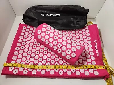 TOMSHOO Acupressure Set Acupressure Mat Pillow With Bag Pink Open Box • $7