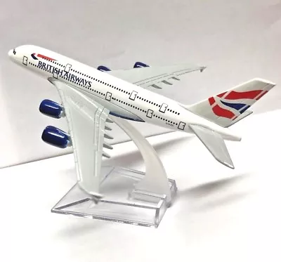 16CM BRITISH AIRWAYS A380 Airlines Die Cast Metal Desk Aircraft Plane Model UK • $24.19