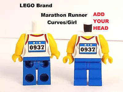 LEGO Marathon Runner Girl Curves Unisex Free LEGS Sweats Blue Running Tank Top • $9.07