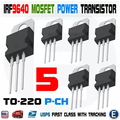 5pcs IRF9640 IRF 9640 Power Transistor MOSFET 11A 200V TO-220  IR  P-Channel • $4.52