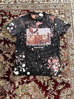 Nelson Mandela Graphic T Shirt Size Large Black Splatter Design - Quality! • $19.99