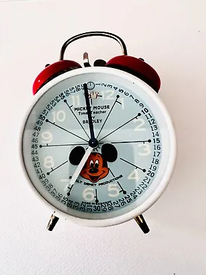 Vintage Disney's  Mickey Mouse  Time Teacher 5  Double Bell Alarm Clock   • $75