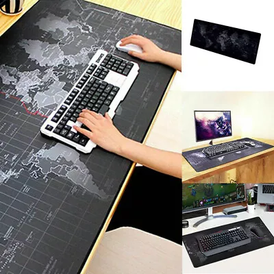 World Map Pattern Large Mat Desk Mousepad Gaming Mouse Pad Keyboard Anti-slip • $25.26