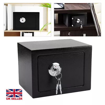 £14.84 • Buy 4.6l Solid Steel Safe Heavy Duty Fireproof Home Office Money Cash Valuables Box 