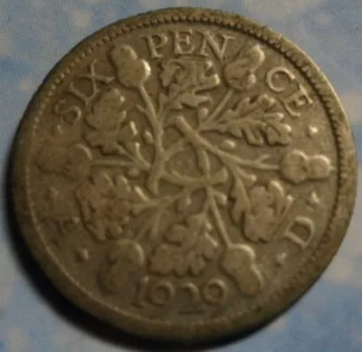 £1 • Buy King George V Sixpence 1929.  50% Silver Content.