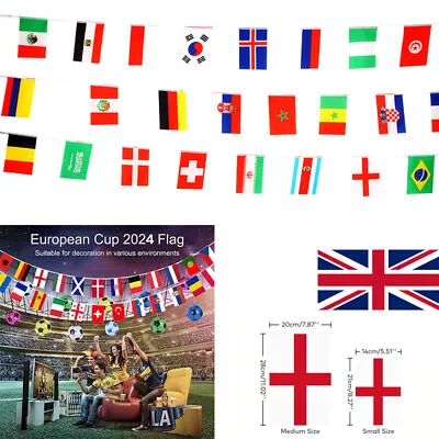 1-5XEuropean Football Championship EURO 2024 Fabric Flags Bunting All 24 Nations • £5.25