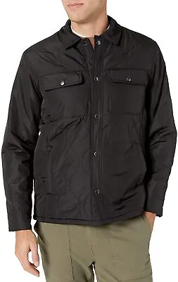 Men's Amazon Essentials Quilted Shirt Jacket Black Size S Small New • $24.99