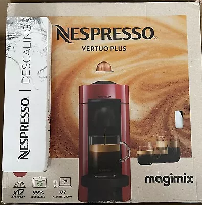 Magimix Nespresso Vertuo Plus M600 Coffee Machine Red With 11 Capsules+Descaling • £75