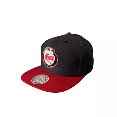 Houston Rockets Mitchell & Ness HWC NBA Basketball Cap Grey & Red Snapback Hat • £25