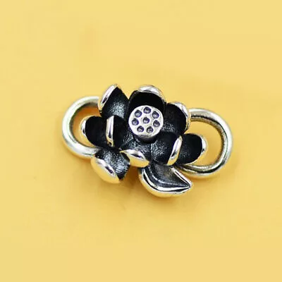 925 Sterling Silver Lotus S Hook Clasp For Bracelet Necklace DIY A2503 • $13.99