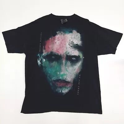 Marilyn Manson  We Are Chaos  Painting Black Men's M&O Gold T-Shirt Sz L EUC • $31.45