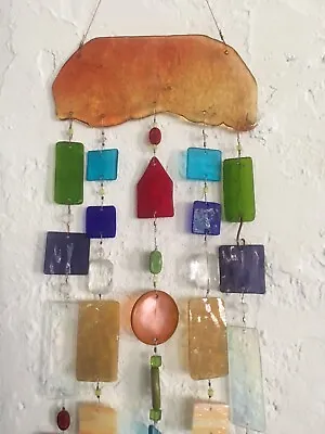 Carnival Multi-Colored Beaded Stained Glass Mobile • $375