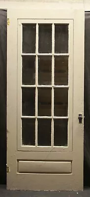 32.5 X80.5  Antique Vintage Wood Wooden Storm Screen Exterior Door Window Glass • $599.99