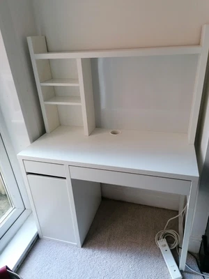 £42 • Buy IKEA Micke 105x50cm White Desk Removable Shelf Unit & WhiteBoard 