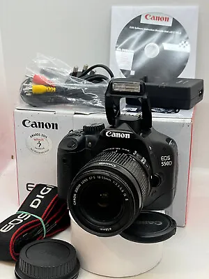 Canon EOS 550D DSLR+Canon 18-55mm IS II Lens 32GB Card 5491 Shots Box MINTY • £159