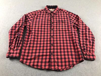Aeropostale Flannel Shirt Mens M Red Plaid Button Up Pocket Preppy Lumberjack • $10.20