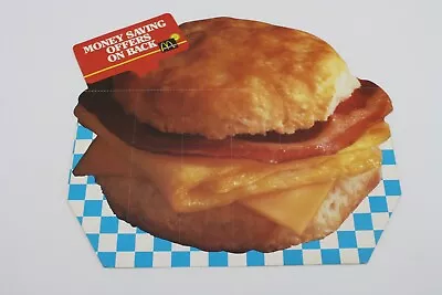 McDonald’s 1987 Breakfast Rise And Dine 11.5  X 9  Perforated Card Stock Flyer • $17.98