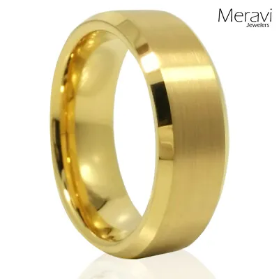 🔥 Tungsten Wedding Band Mens 18k Gold Plated Engagement Ring Womens 6mm 8mm NEW • $13.56